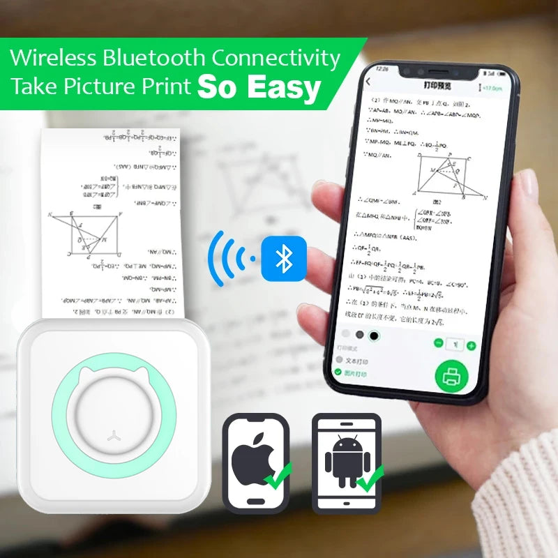 Pocket Mini Thermal Printer | Wireless Bluetooth Memo, Photo & Study Label Maker