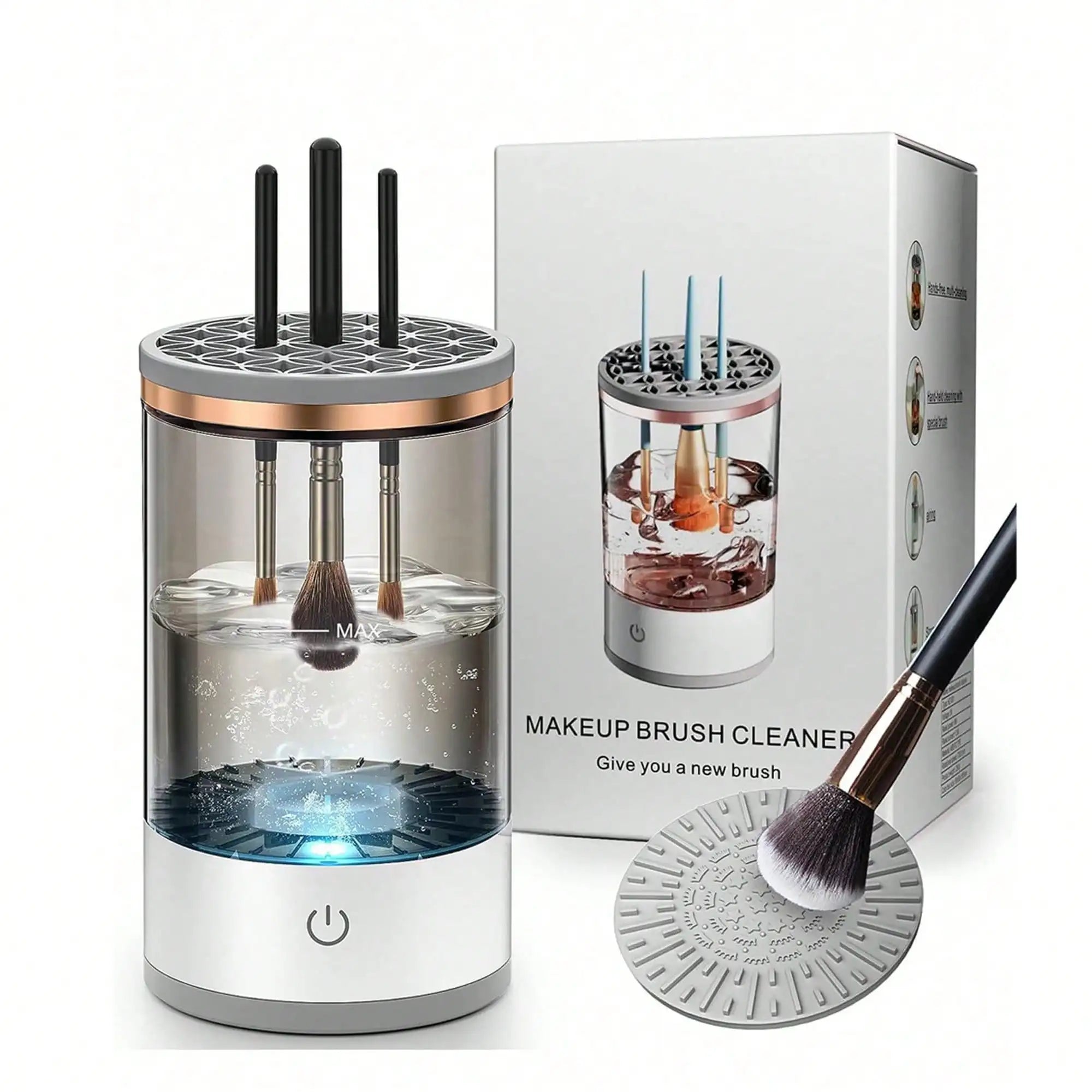 Electric Makeup Brush Cleaner Machine | Automatic Spinner & Dryer for Flawless Brushes