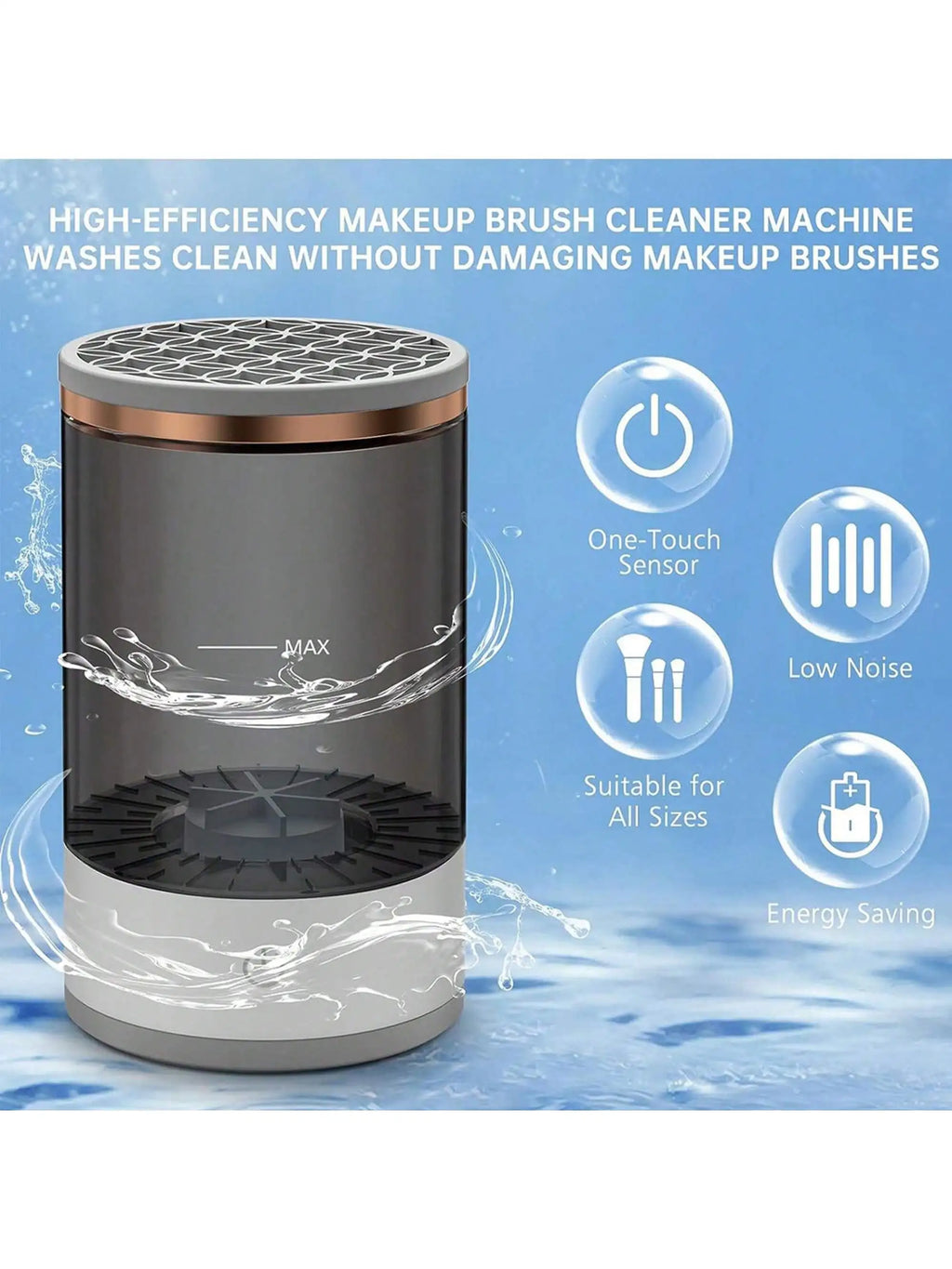 Electric Makeup Brush Cleaner Machine | Automatic Spinner & Dryer for Flawless Brushes
