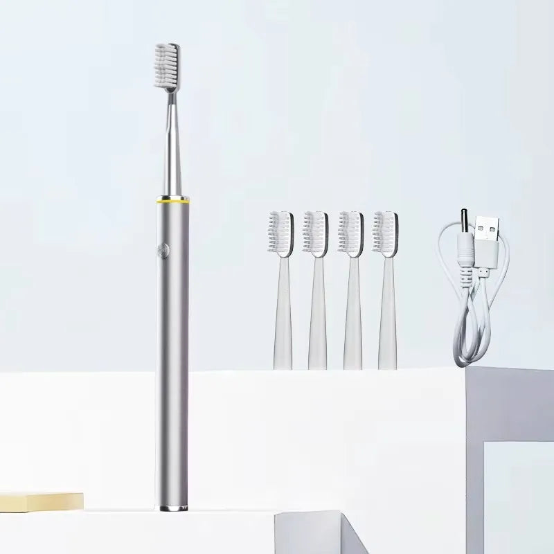 Ultra-Slim Electric Toothbrush for Women | Soft DuPont Bristles & Premium Metal Body