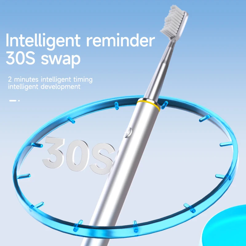 Ultra-Slim Electric Toothbrush for Women | Soft DuPont Bristles & Premium Metal Body