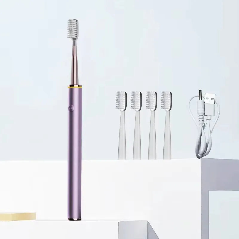 Ultra-Slim Electric Toothbrush for Women | Soft DuPont Bristles & Premium Metal Body