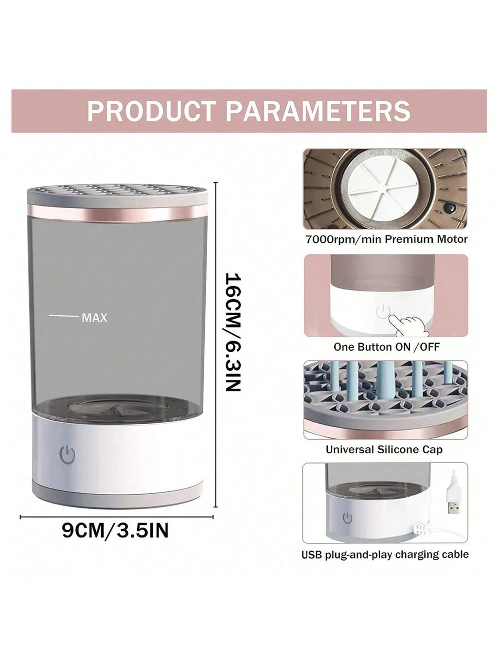 Electric Makeup Brush Cleaner Machine | Automatic Spinner & Dryer for Flawless Brushes