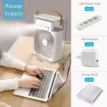 : 3-in-1 Portable Mini Air Cooler & Humidifier with LED Night Light