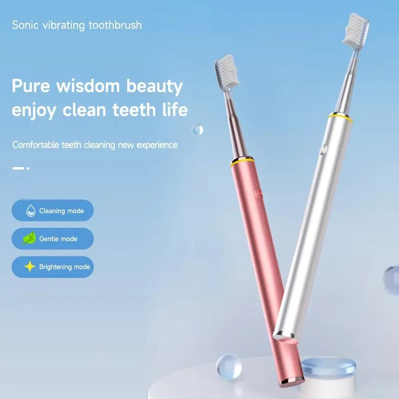 Ultra-Slim Electric Toothbrush for Women | Soft DuPont Bristles & Premium Metal Body